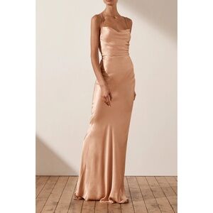 Shona Joy La Lune Lace Back Maxi Dress in Desert Rose Size 4